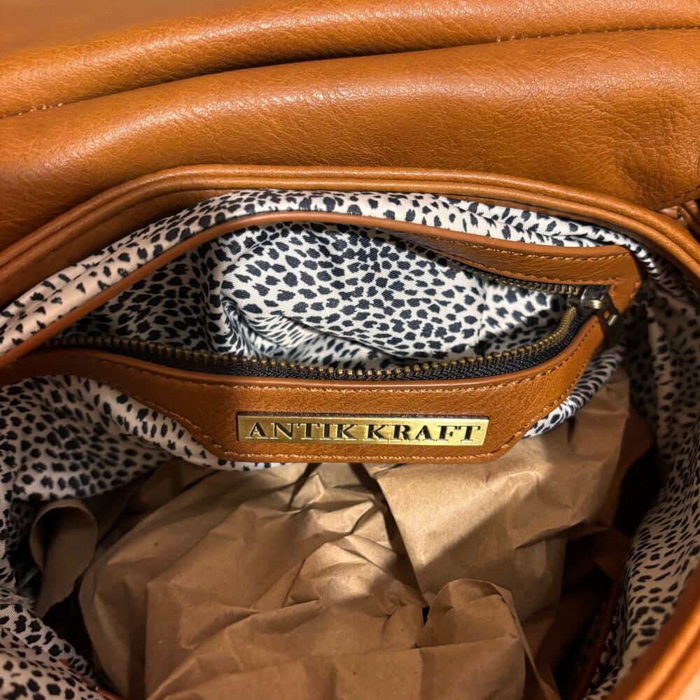 Antik Kraft Brown Vegan Leather Backpack | Boho Minimalist Rucksack - Picture 2 of 10